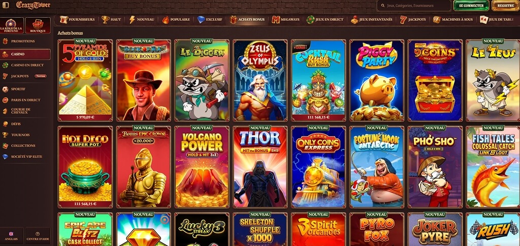 Jeux de casino CrazyTower FR